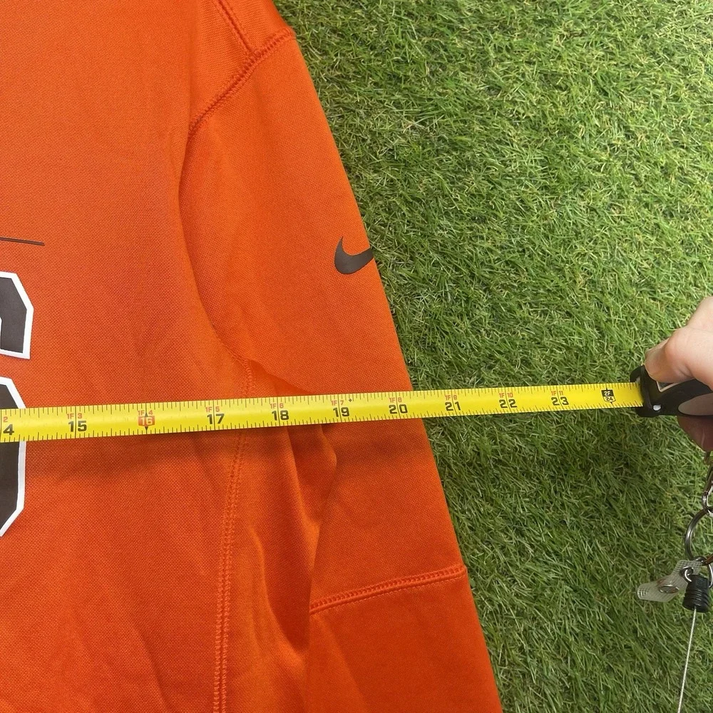 Nike Cleveland Browns Hoodie Mens Small Swoosh NFL Sweatshirt Helmet Orange